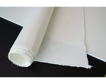 Korean Traditional Handmade Mulberry Paper HanJi Plain Natural White Triple Layer 28.3" x 55.9" (72 x 142 Cm) Soonji NA00091 [ 10Pcs ]