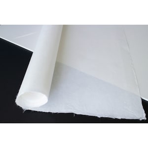 Carta fatta a mano tradizionale coreana HanJi in fibra naturale tinta unita PH neutro doppio strato 36,2" x 75,6" (92 cm x 192 cm) Daksoonji NA00259 [ 3 pezzi ]