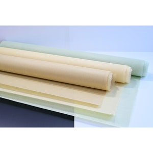 Carta di gelso fatta a mano HanJi PH neutro senza acidi rivestita con linfa di albero laccato asiatico per pittura popolare coreana Min-Hwa 1 strato 40 GSM [3 fogli]