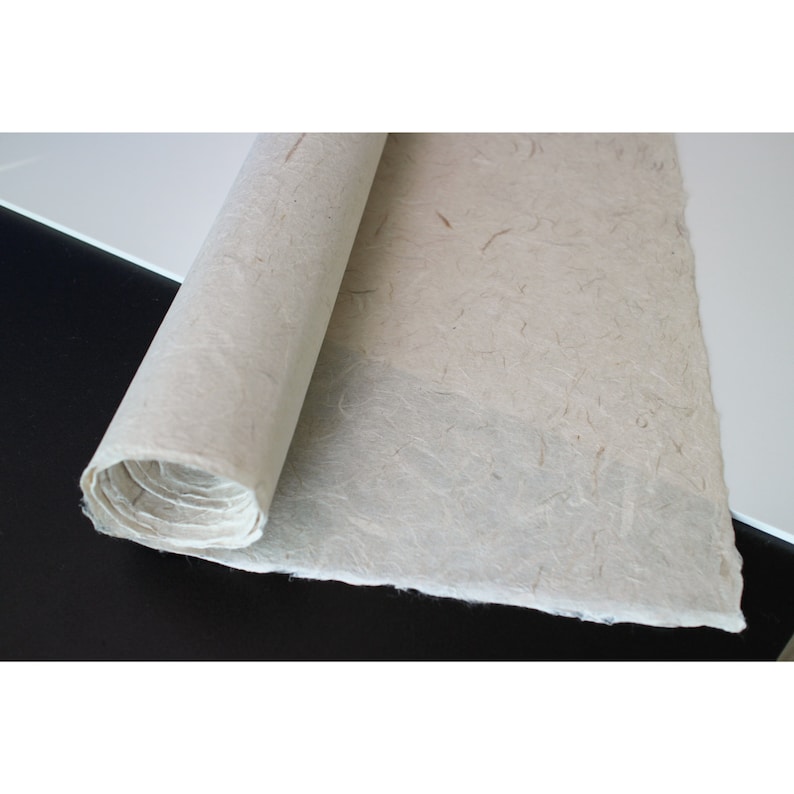 Korean Traditional Handmade Paper HanJi Unbleached Non-Whitening Light Brown Double Layer 29.5x57.1 76Cmx145Cm Unyongji NA00156 3Pcs image 1