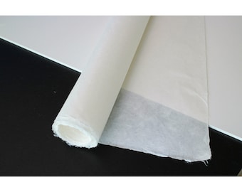 Korean Traditional Handmade Mulberry Paper HanJi Plain Natural White Single Layer 28.3" x 55.9" (72 x 142 Cm) Soonji NA00089 [ 10Pcs ]