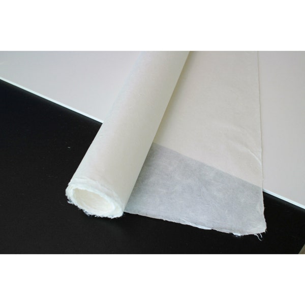Carta di gelso tradizionale coreana fatta a mano HanJi tinta unita bianco naturale a strato singolo 28,3" x 55,9" (72 x 142 cm) Soonji NA00089 [10 pezzi]