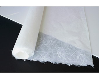 Korean Traditional Handmade Paper HanJi Natural Fiber Texture White Single-Layer 38.2" x 75.6" (97 x 192 Cm) Unyongji NA00074 [ 3Pcs ]