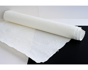 Handmade Wrinkle Textured Korean Paper Hanji JOOMCHI Eco-Friendly Acid Free Natural Mulberry Fiber White 73 x 137 cm 75GSM [3 Sheets]