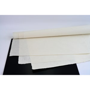 Carta non sbiancata fatta a mano Hanji Dakji PH Neutral Acid Free Premium Grade Disegno ad acquerello Calligrafia Sumi-e Brush Ink Wash-i [3 fogli]