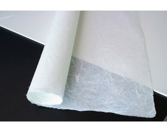 Korean Traditional Handmade Paper HanJi Natural Fiber Texture White Single-Layer 29.9" x 57.1" (76Cm x 145Cm) Unyongji NA00072 [ 3Pcs ]