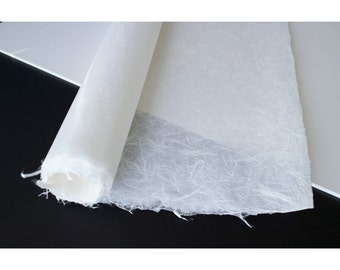 Korean Traditional Handmade Paper HanJi Natural Fiber Texture White Double-Layer 38.2" x 75.6" (97 x 192 Cm) Unyongji NA00075 [ 3Pcs ]