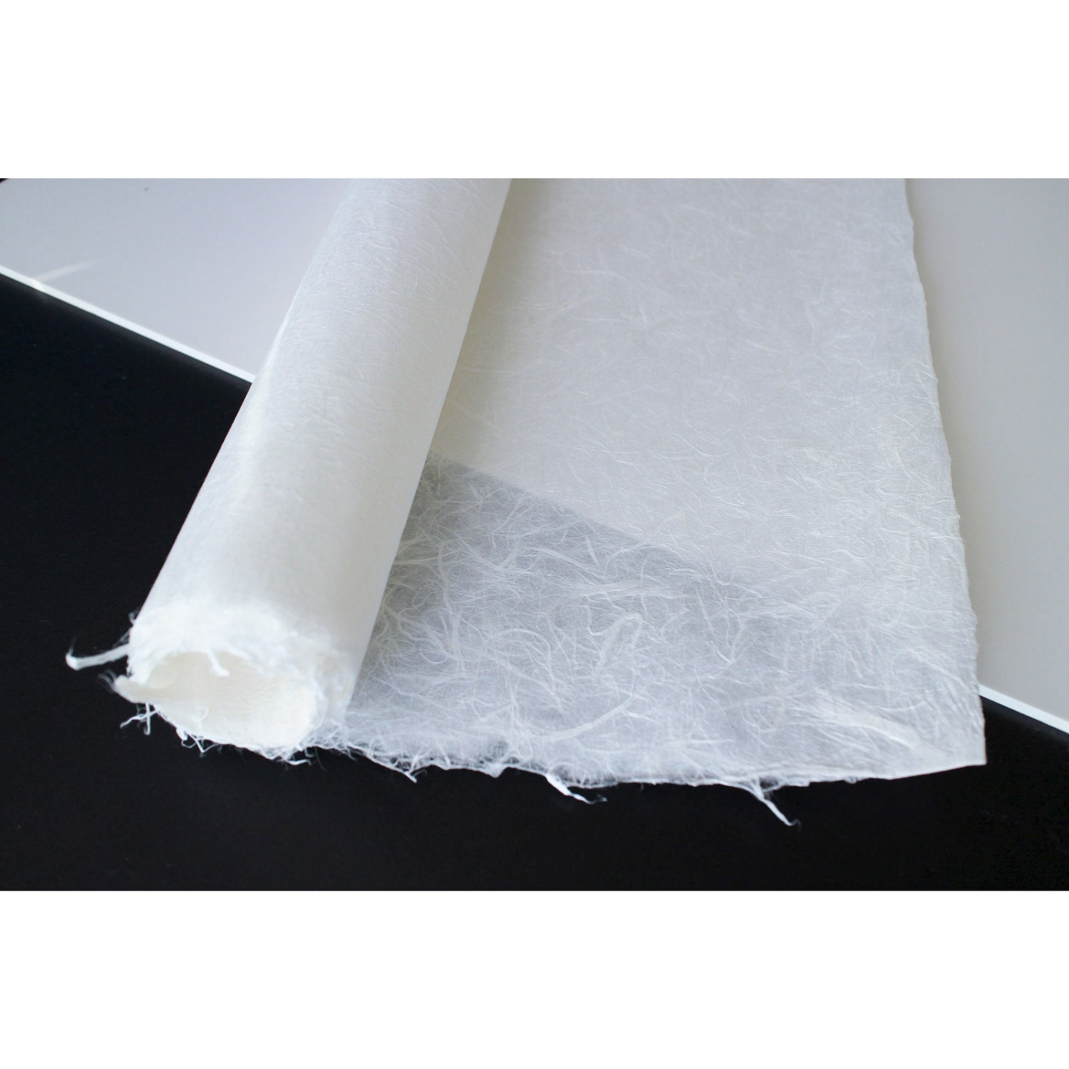 Korean Traditional Mulberry Paper, Colored Hanji Paper Roll, Natural Fiber  Texture, Unyong (White, 21.3 x 787.4)
