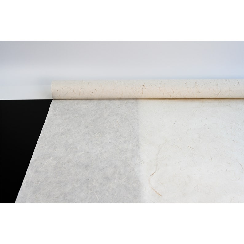 Pu&ograve; includere: Un rotolo di carta bianca testurizzata con un aspetto di fibra naturale. La carta &egrave; arrotolata e parzialmente srotolata, rivelando la texture della carta.