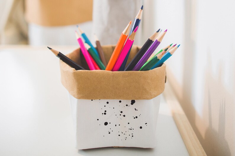 Mini bag Durable Paper Stationary holder shelf decor Toddlers room decor Plants Storage Crafts storage Kids room Storage Pencil Bag
