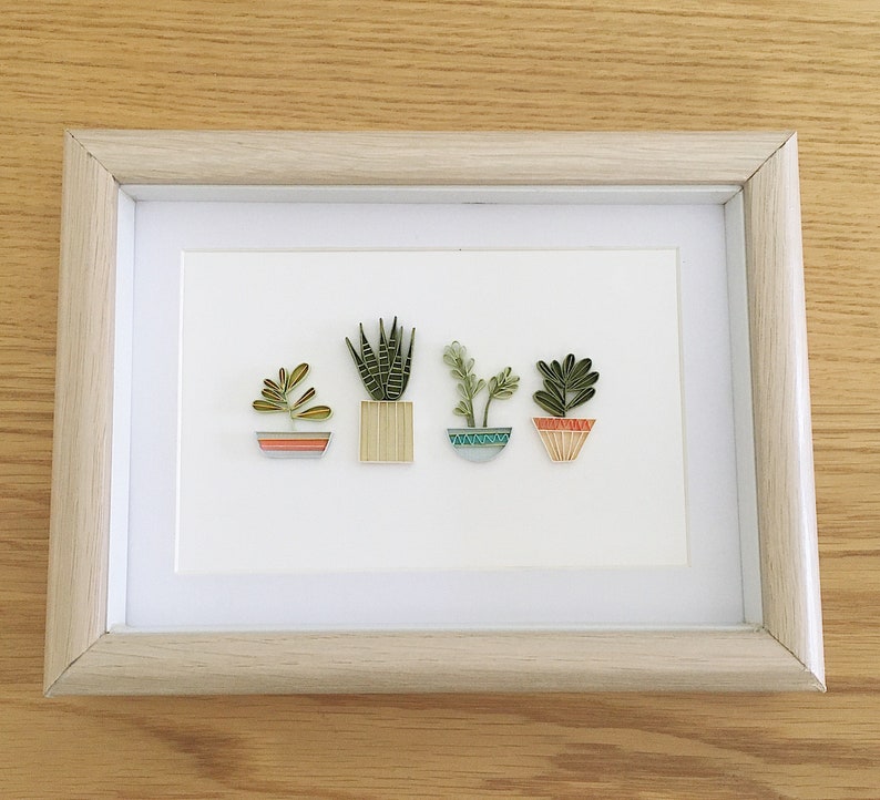 Eco-friendly packaging Potted Plants Paper Quilled Plants in Pots Succulents