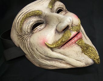 Guy Fawkes Mask - Ivory - Etsy