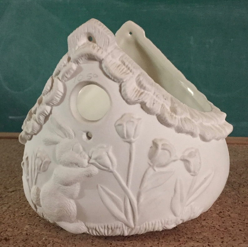 FREE SHIPPING Ceramic Bisque Easter Basket Easter Basket Glazed Easter Basket Ceramic Basket to Paint