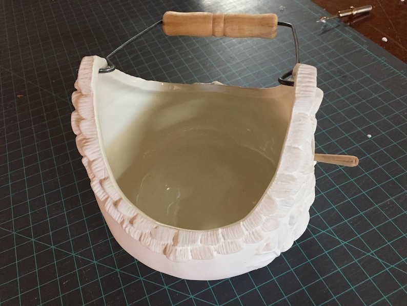 FREE SHIPPING Ceramic Bisque Easter Basket Easter Basket Glazed Easter Basket Ceramic Basket to Paint