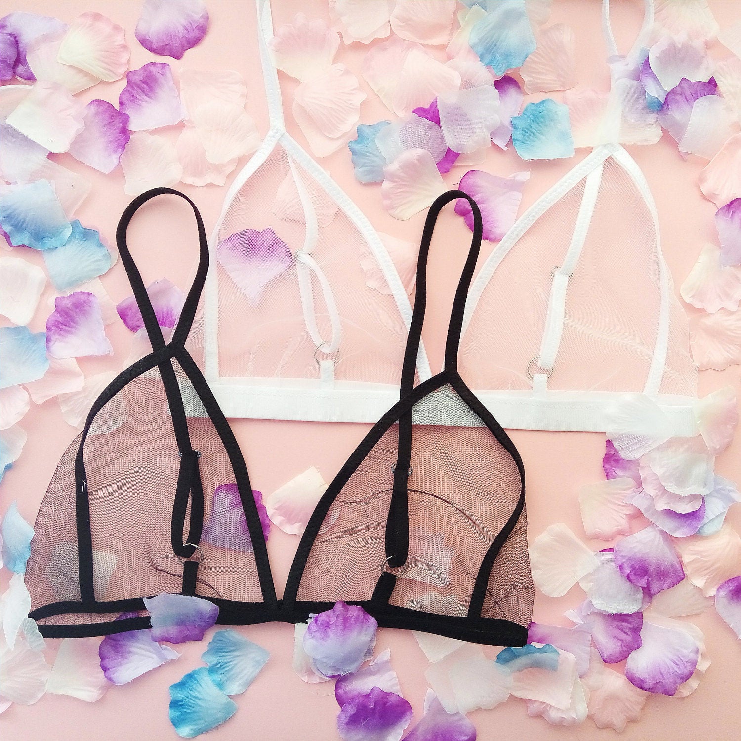 Smoke//Vapor//Nude Bra - 3 colors - Transparent bra, soft bralette, see-thr...