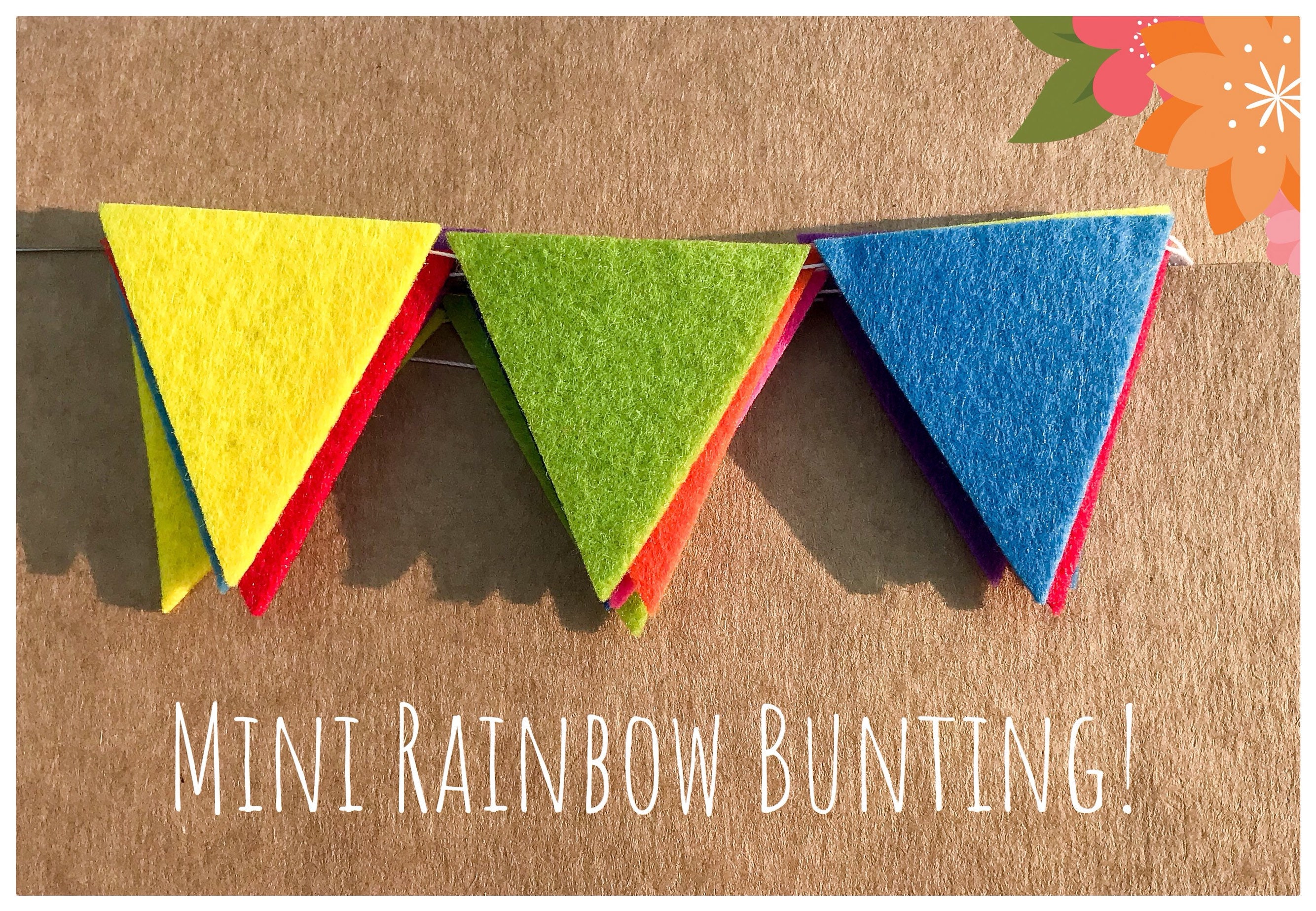 Mini Felt Rainbow Bunting Banner Garland Etsy UK