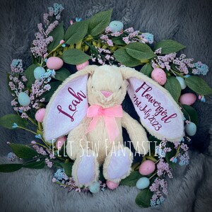 Personalisiertes Kaninchen Kaninchen Blumenmädchen Geschenk Brautjungfer Vorschlag Hochzeitsbevorzugungen Blumenmädchen Brautjungfer Geschenk