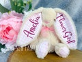 Personalised Flower girl plush rabbit bunny rabbit Flower girl gift bridesmaid proposal wedding favours flower girl Bridesmaid gift