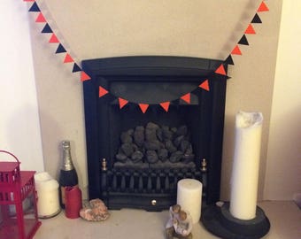 Halloween orange and black mini felt bunting