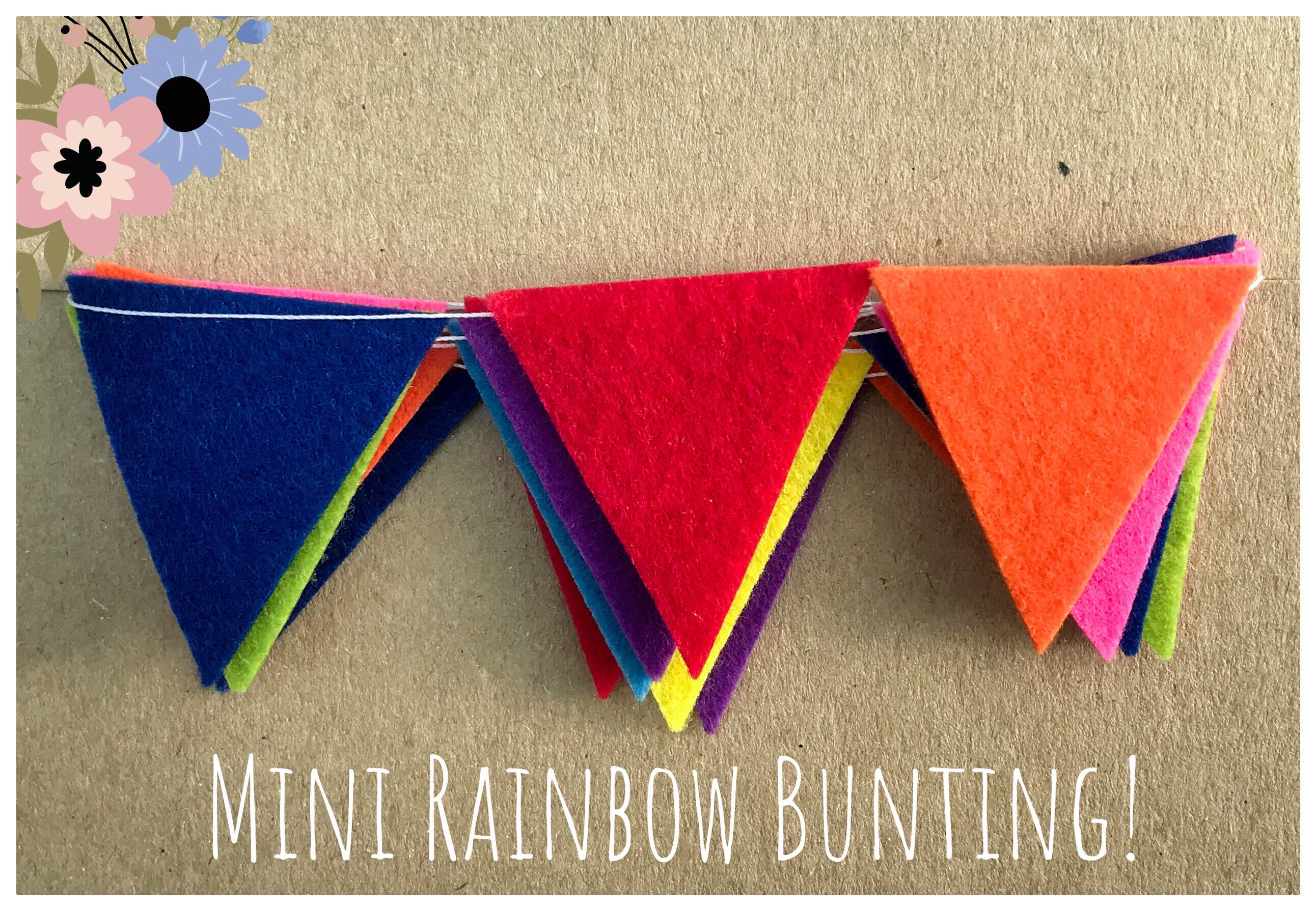 Mini Felt Rainbow Bunting Banner Garland Etsy