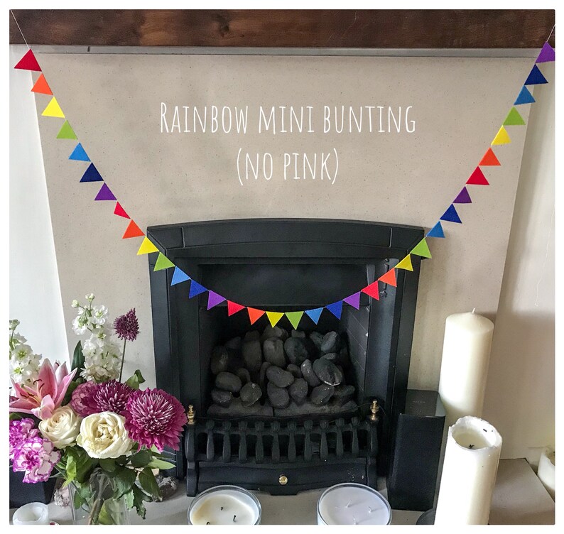 Mini Felt Rainbow Bunting Banner Garland Etsy