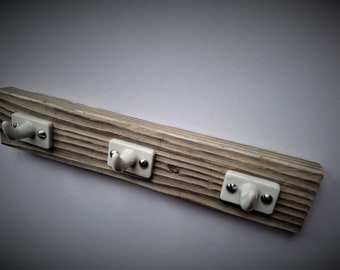 Shabby wardrobe, 3 towel hooks, jewelry holder, upcycling, Art Deco