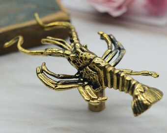 Bronze Latão Sólido Maçanetas de Lagosta Maçanetas de Latão Puxadores puxadores puxadores de gaveta de latão Puxadores de Cômoda Puxadores de Porta Puxadores de Gabinete Puxadores Ferragens de Gabinete