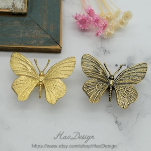 Bronze Solid Brass Butterfly knob Brass Handles knob pulls brass drawer knobs Dresser pulls door Knob Cabinet Pulls Handles Cabinet Hardware