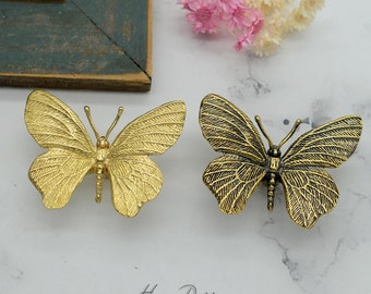 Bronze Massiv Messing Schmetterling Knopf Messinggriffe Knauf Knäufe Messing Schubladenknäufe Dresser Pulls Tür Knob Schrank Knäufe Griffe Schrank Hardware