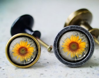 Sunflower Cabochon Knob,Dresser Drawer Knob,Furniture Cabinet Knobs, Drawer handle Pull, Furniture Knobs,Dresser Knob pull,Cabinet Knob