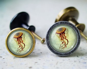 Botão de cabochão de água-viva, botão de gaveta de cômoda, botões de armário de móveis, puxador de gaveta, puxadores de móveis, puxador de botão de cômoda, botão de armário