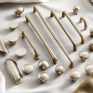 Brushed nickel Cabinet Pulls Handle Knob Vintage Dresser Handles Solid Brass Drawer Pulls Grace Brass Wardrobe Handles Pull Cabinet Hardware