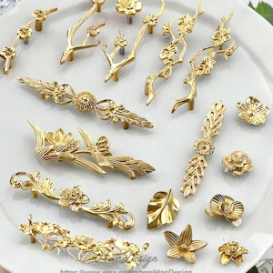 Brass Branches Handles,Flower drawer Handles,Flower knobs,brass Handles,drawer pull,door knobs,Knobs Drawer Pulls Handle Cabinet Hardware