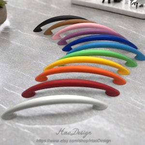 2.5" 3.75" 5" Colorful Drawer Pulls Knobs Kitchen Cabinet Door Handle Dresser Pull Kids Blue Red Black White Green Purple 64 96 160mm X-72U