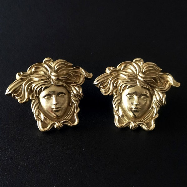 Face brass knobs and Pulls/ portrait knobs / Lady Drawer Knobs/Cabinet Pulls/Wardrobe Pull /offices Knob /cafes Knob /restaurant Knob H60