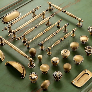 Retro Solid Brass Antiqued bronze Knobs Pulls handles drawer wardrobe door handles cabinet handles Drawer pulls Handles Brass Handles Knobs