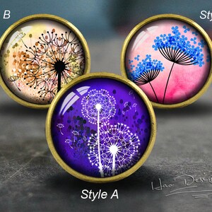 Flower Dandelion -- Drawer knobs/ Handmade Bronze Dresser knobs cabinet Dresser Knobs pull / Dresser Pull / Cabinet Knobs / Furniture Knobs