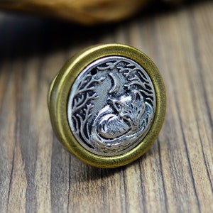 Fox moon Knob,Dresser Knob,Pulls handles,Cabinet Knobs,drawer knob,Dresser handle,Cabinet Pulls,Unique Pull Handles,Furniture Hardware