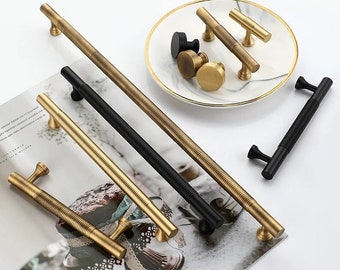 Minimalist solid brass Knobs Handles drawer wardrobe door handle cabinet handle Drawer Handles Brass Handle Knob Hardware