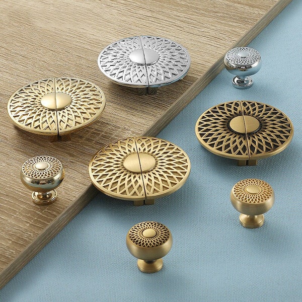 Brass Semicircle Petal Handles Knob,Texture Drawer Pulls,Circle Cabinet Knob,Silver Semicircle Handle,Wardrobe Knob,Gold Knob,Fan Knobs H258