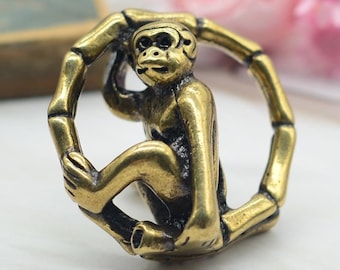 Brons massief messing aapknoppen messing handgrepen knoppen trekt messing ladeknoppen dressoir trekt deurknoppen kast trekt handgrepen kastbeslag