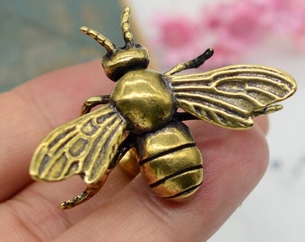 アンティークブロンズ ビーノブ、真鍮ノブ、キャビネットハンドル、キャビネットノブ、引き出しノブ、ドレッサーハンドル、キャビネットプル、ユニークなノブ、家具ハードウェア