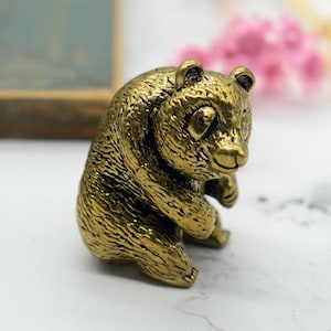 Perillas de panda de latón macizo, manijas de cajón de bronce, manijas de perillas de latón, tiradores de cajones, perillas de puertas, tiradores de cajones, herrajes para gabinetes, perillas únicas