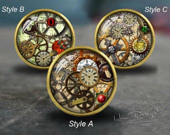 Steampunk -- Drawer knobs/ Handmade Bronze Dresser knobs cabinet Dresser Knobs pull / Dresser Pull / Cabinet Knobs / Furniture Knobs