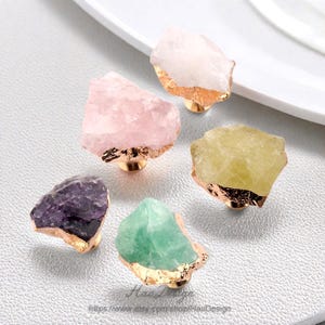 Natural Crystal edging gold single-hole home knobs,Drawer Pulls,Cabinet Pulls,Wardrobe Pull,Irregular crystal Knob,Dresser handles,ore Pulls