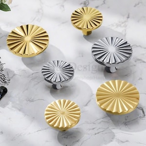 Sunflower Knobs,Petal Knobs,Texture Drawer Pulls,Brass Circle Cabinet Knob,Silver Knobs,Wardrobe Knobs,Gold Knob,Fan Knobs ,Unique Knobs