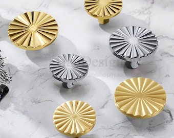 Sunflower Knobs,Petal Knobs,Texture Drawer Pulls,Brass Circle Cabinet Knob,Silver Knobs,Wardrobe Knobs,Gold Knob,Fan Knobs ,Unique Knobs
