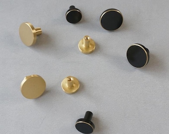 Latón Perilla de un solo orificio Negro Redondo Perilla de la puerta Tiradores Manija cajón tiradores Tirador de la manija del tocador Gabinete Tiradores Perillas Perilla del armario Hardware H01