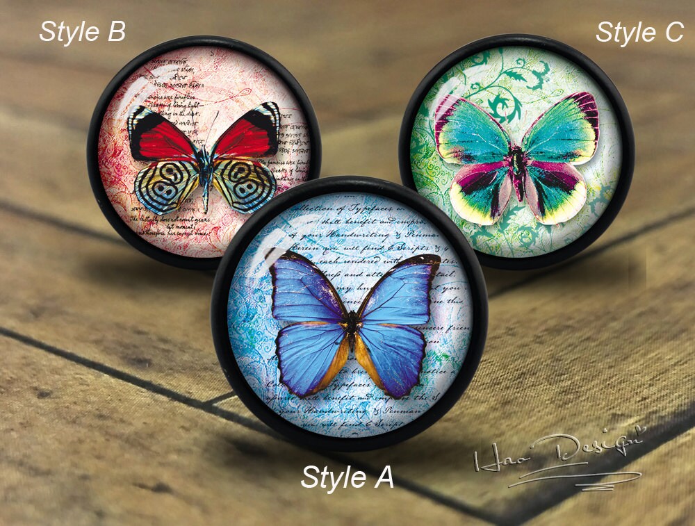 Butterfly Drawer Knobs/ Handmade Vintage Bronze Dresser Etsy