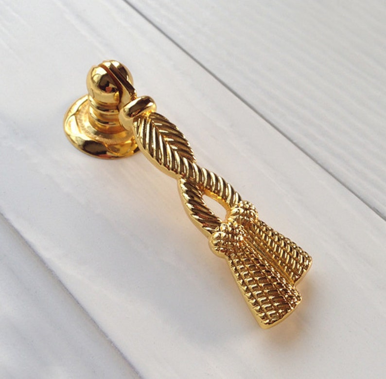 Gold French Style Shabby Chic Drop Ring Dresser Drawer Pulls Etsy